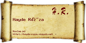 Hayde Róza névjegykártya